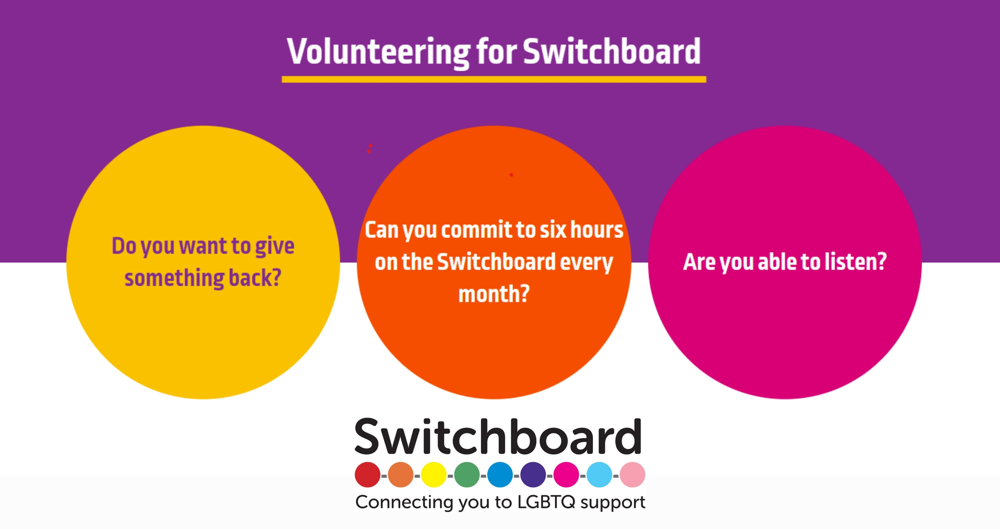 Could you be a Switchboard LGBT+ Listening Volunteer?image