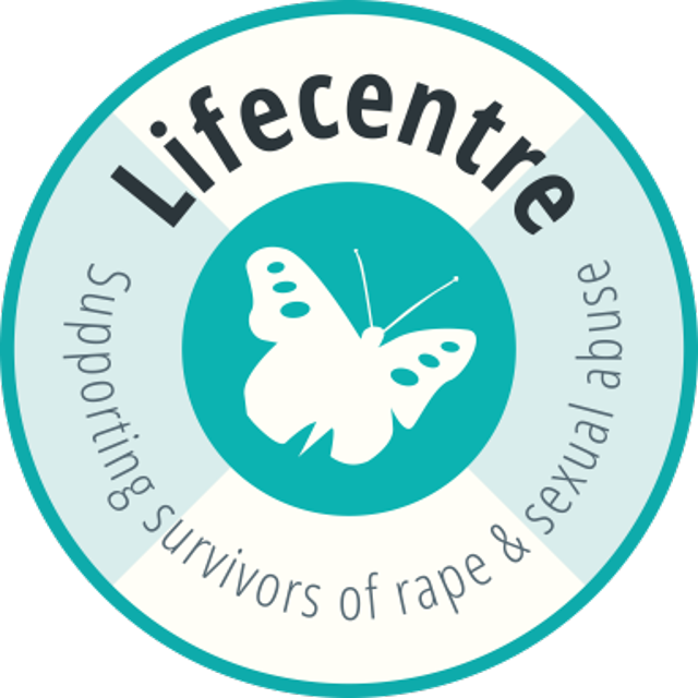 Life Centre's blue circular logo with butterfly in the middle