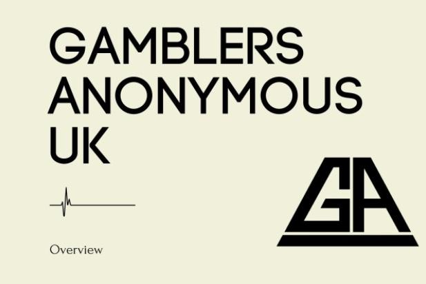 Cream background with black lettering that reads 'Gamblers Anonymous UK'