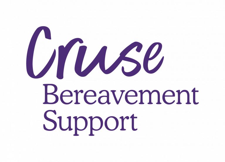 Cruse Bereavement Support logo - purple text reads: "Cruse Bereavement Support"